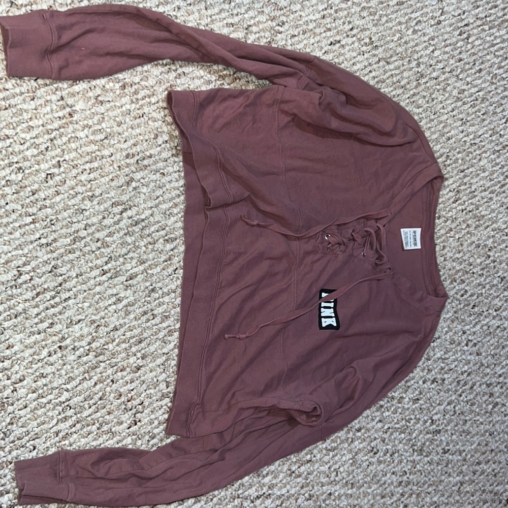 Cropped Pink long sleeve top